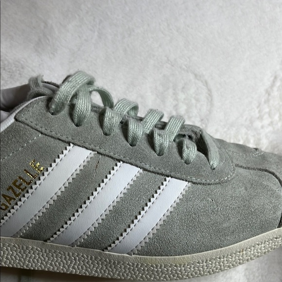 Adidas Green and White Sneakers with Suede Upper - Picture 8 of 15